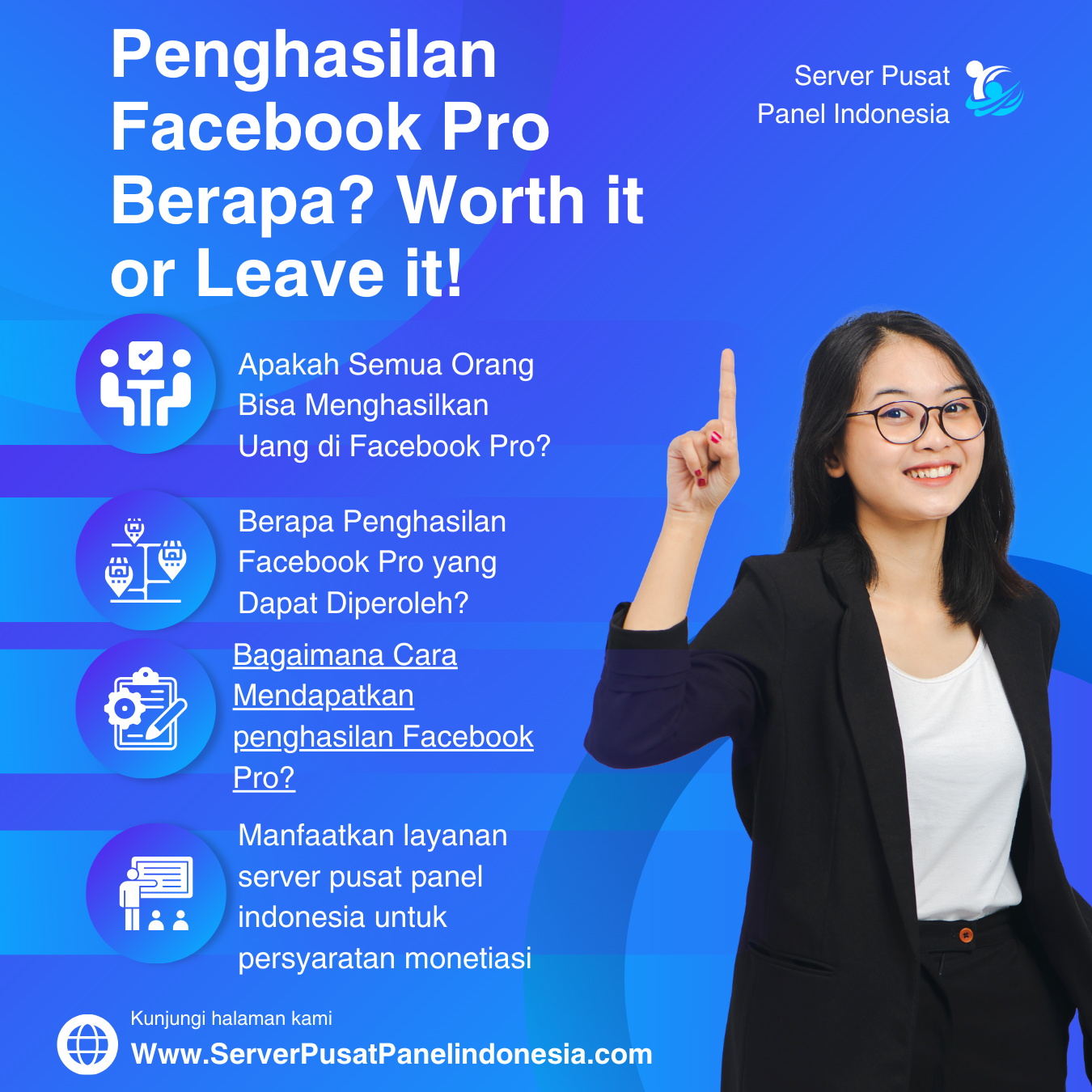 Biru dan Putih Modern Tips Bisnis Instagram Post